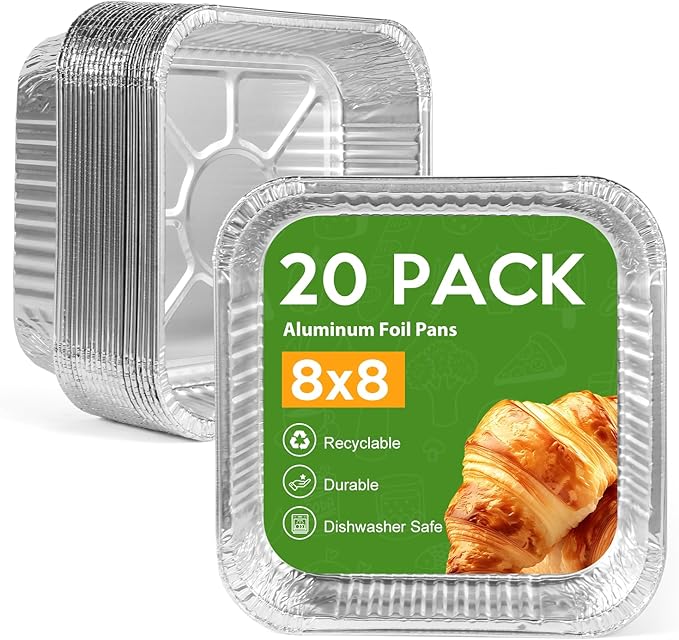 8"x8" Aluminum Foil Pans Disposable by Homewarm