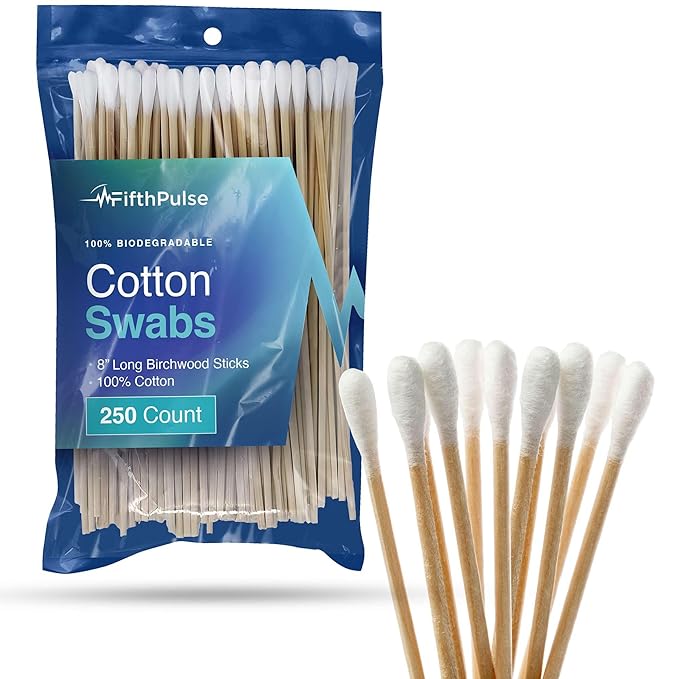 50 Biodegradable Long Cotton Swabs by FifthPulse