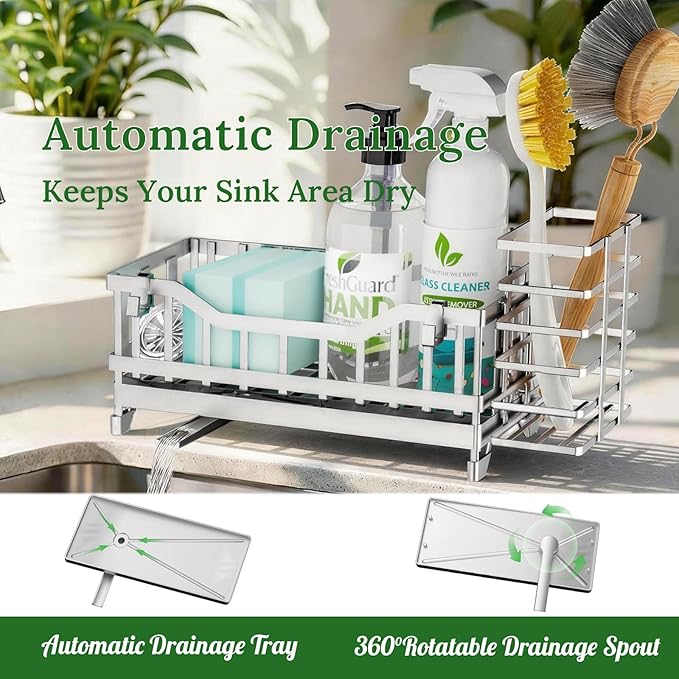 Sponge Holder for Kitchen Sink, Kitchen Sink Caddy - Image 3