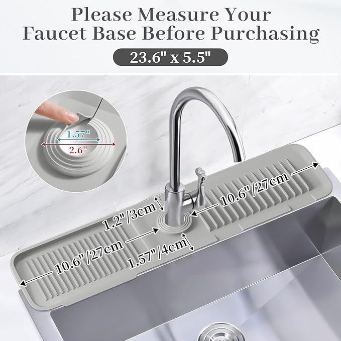 PoYang 24 Inch Faucet Mat for Kitchen Sink Splash Guard Behind Faucet, Sink - Image 2