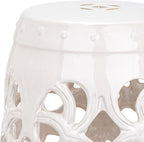 Safavieh Castle Gardens Collection Imperial Vine Antique White Glazed Ceramic Garden Stool - Image 5