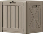Patiowell 43 Gallon Resin Deck Box, Outdoor Storage Box for Patio Furniture, Deliveries, Pool Supplies,Waterproof and Lockable (Light-Brown) by Patiowell
