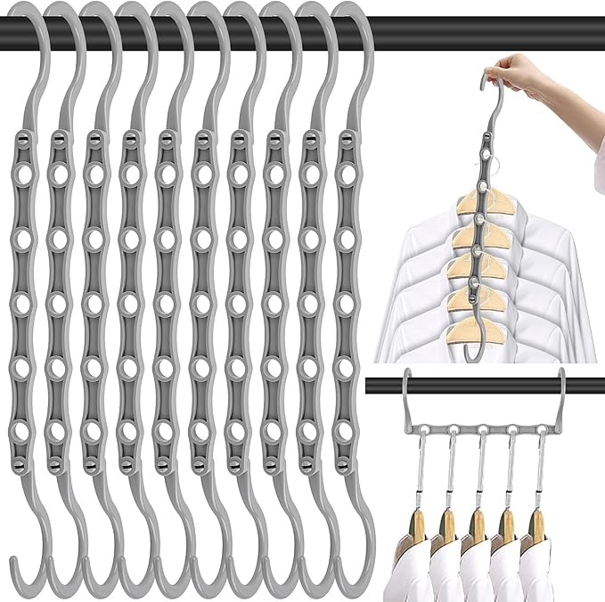 DUCOO 10 PCS Space Saving Hangers, 5-Hole Magic Hangers by Unknown