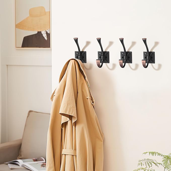khtumeware Wall Hooks, 5 Pack Coat Hooks Hardware Towel Hooks - Image 4