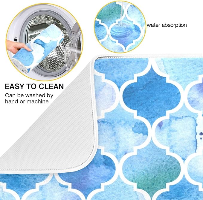 Super Absorbent Dish Drying Mat, Microfiber Fast-Drying Dish Mat, Kitchen Dish - Image 2