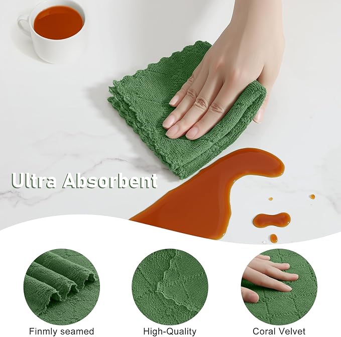 Homaxy Kitchen Towels and Dishcloths Set, 10 x 10 and 13 x 19 Inches, No Lint - Image 4