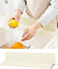 Kitchen Sink Splash Guard 23" Self-Draining Silicone Water Guard by Akrelyan