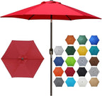 Blissun 7.5 ft Patio Umbrella, Yard Umbrella, Outdoor Market Umbrella with Push Button Tilt Crank (Red) by Blissun