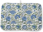Vintage Blue Sage Green Floral Dish Drying Mat 18 x 24 Inch Boho Floral Drying by Sorktse