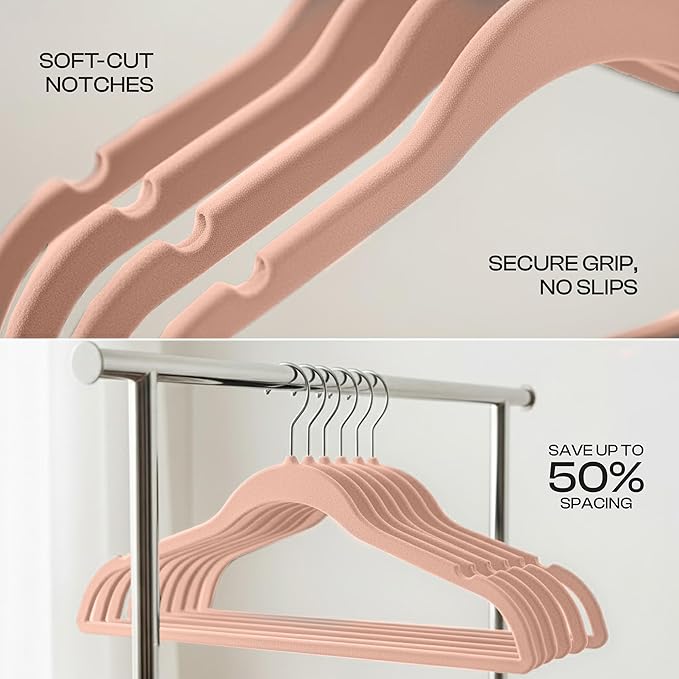 Utopia Home Velvet Hangers 50 Pack – Luxury Non-Slip Slim Pant & Coat Hangers - Image 4