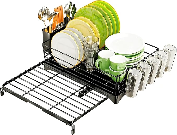 Expandable Dish Drying Rack for Kitchen Counter, Large Capacity Dish Drainer - Image 8