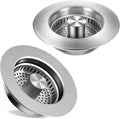 Kitchen Sink Drain Strainer 2 Pack, 304 Stainless Steel Pop Up Sink Stopper by TGOSOMT%C2%AE