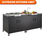 Gas Grill, Movable Outdoor Gas Stove Stainless Steel Top with Cabinet, 5 Burners with 36,200 BTUs, Outdoor Propane Grill for Outdoor Cooking, Ideal for Lawn & Garden, L35.4 x W24 - Image 7