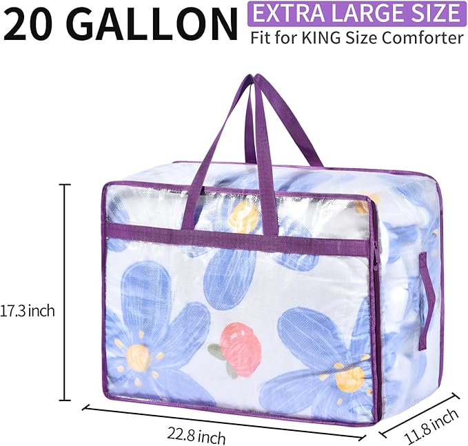 20 Gallon Large Clear Blanket Storage Bags - Image 2