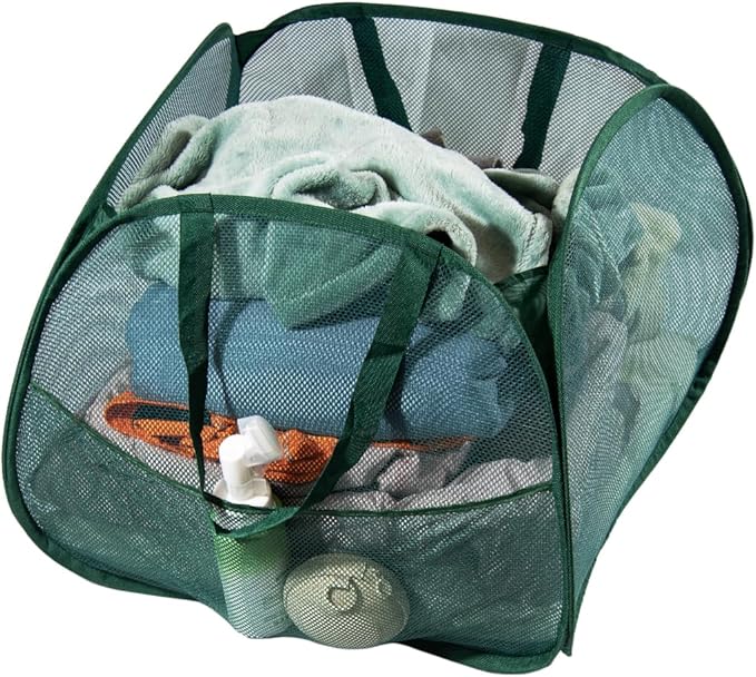 Collapsible Laundry Basket 90L, Foldable Mesh Pop-up Laundry Hamper by LUANMEET