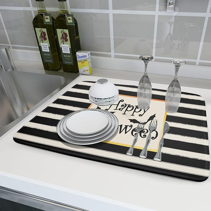 Happy Halloween Bats Dish Drying Mat - Image 6