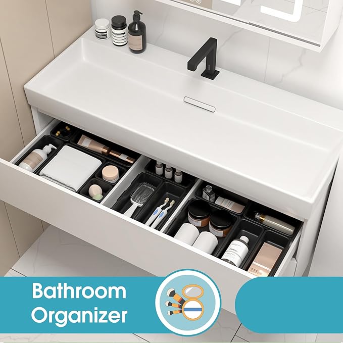 16 PCS Drawer Organizer Set, 4 Size Makeup Drawer Divider Organizer - Image 4