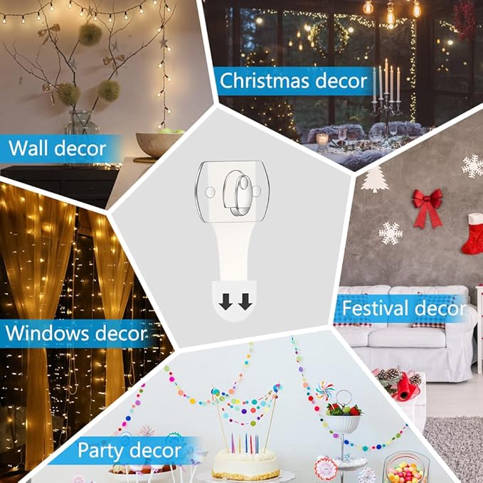 Ainiv 2-Packs Indoor Mini Light Clips, Damage Free Hanging Christmas String - Image 7