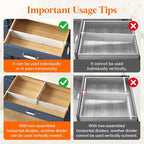 Lifewit 3.1" High 6 Pack Hanging Kitchen Drawer Dividers, 26-42cm/10-17 - Image 5
