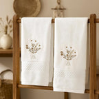 2 Pcs Boho Flowers Hand Towels Beige Bathroom Wildflowers Decor 14x29 Inch - Image 6