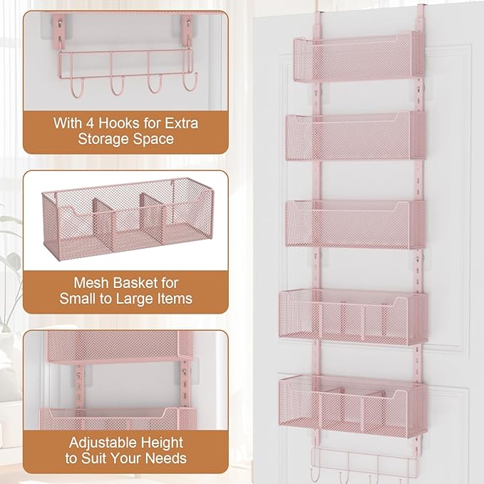 Over The Door Organizer, Metal Door Organizer Hanging - Image 5