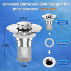 Sink Stopper Hair Catcher, Pop-up Sink Drain Strainer - Image 7