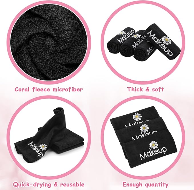 Shimeyao 20 Pack Makeup Towels Black Makeup Washcloths - Image 3