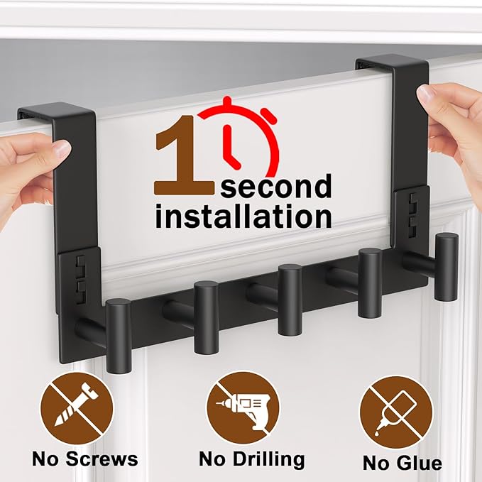 Stainless Steel Over Door Hooks, Over Door Hanger Holder - Image 3