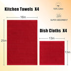 100% Cotton Kitchen Towels and Dishcloths Set - Image 3