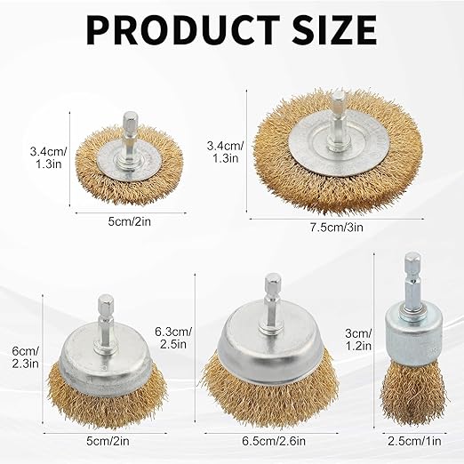 30 Pack Wire Brush Wheel for Drill, Brass Wire Brush for Drill, 1/4 Inch Hex - Image 2