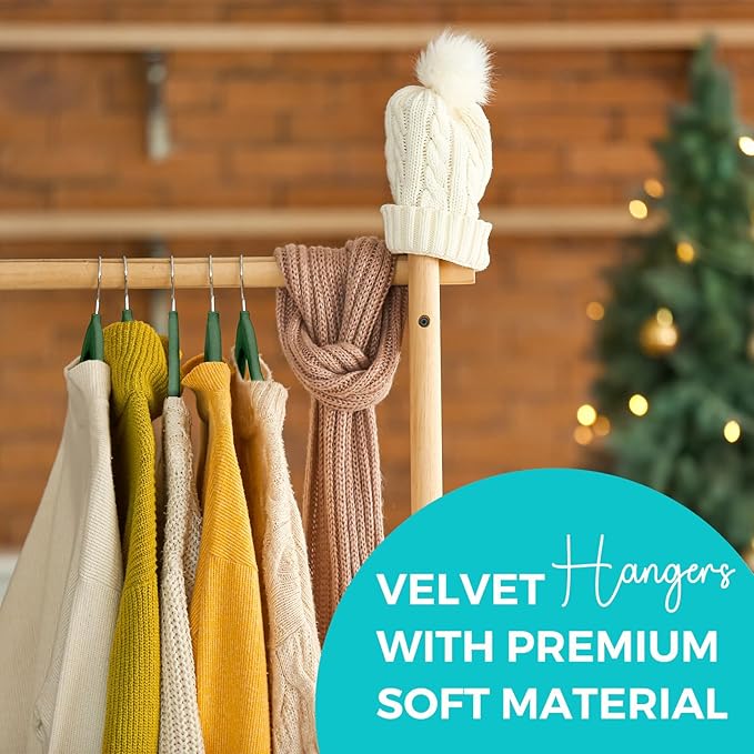 HOUSE DAY Premium Velvet Hangers 50 Pack, Non-Slip Flocked Felt Hangers - Image 2
