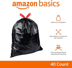 Amazon Basics Lawn & Leaf Drawstring Trash Bags, 39 Gallon - Image 2