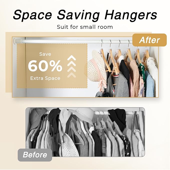 HOUSE DAY Space Saving Hangers 20 Pack, Heavy Duty Hangers Space Saver - Image 2