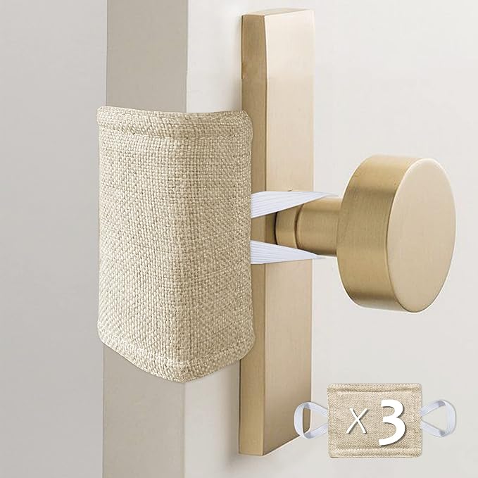 Door Silencer Padded Door Latch Cover, Baby Door Cushion Quiet Closer Door Lock - Image 4