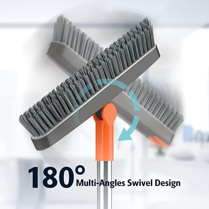 AIR U+ Grout Brush with Long Handle 180° Swivel Scrub Brush with Tweezers to - Image 4