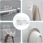 4 Pieces Self Adhesive Curtain Rod Bracket, Universal Plastic Curtain Rod - Image 7