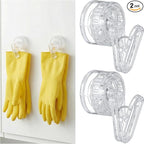 Geelin Dish Glove Clip with Suction Cup Easy Install Removable Transparent by Geelin