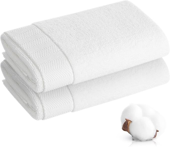 Hand Towel - 100% Cotton White Towels by Unknown