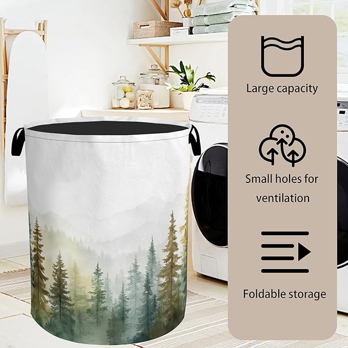Misty Forest Green Foldable Laundry Hamper - Image 7