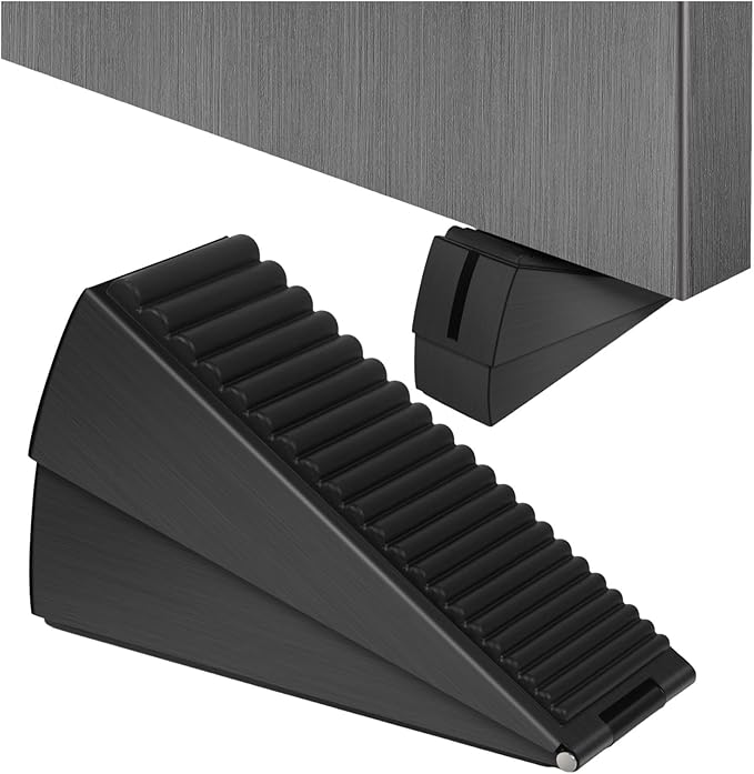Black Adjustable Large Door Stoppers, Heavy Duty Door Stoppers by ENYZTBI
