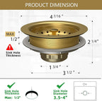 Kitchen Sink Drain Gold Sink Drain Strainer - Image 9