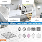 INVIHUG, 25 Pack, Disposable Shower Drain Hair Catcher Mesh Stickers, - Image 7