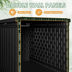 Devoko 160 Gallon Double-Wall Deck Box with Divider, Side Handles, HDPE Outdoor Large Storage Box Waterproof and Lockable for Patio Furniture, Garden, Pool (Black, 160 Gallon) - Image 4