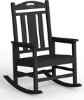 Ciokea Oversized Outdoor Rocking Chair, 380lbs Heavy-Duty Large Patio Rocker, Weather Resistant & Anti-Fade Porch Chair, High Back Cozy Rocking Chair for Outside, Fire Pit, Deck, Garden, Black by CIOKEA