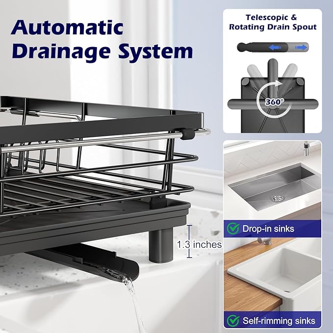 In Sink Dish Drying Rack, Expandable Over The Sink Dish Rack - Image 6