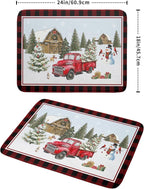 Giwawa Christmas Truck Dish Drying Mat 18x24 inch Large Winter Snowman Xmas - Image 2