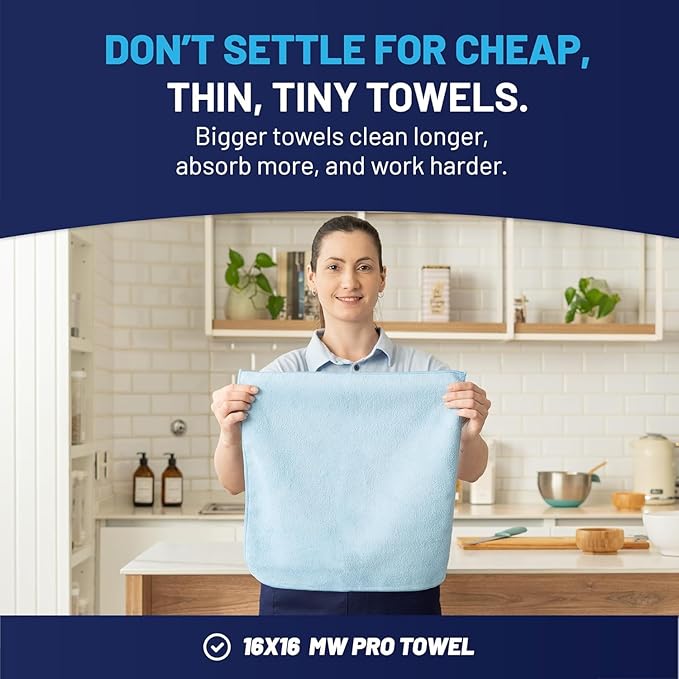 MW PRO Microfiber Cleaning Cloths Blue - Image 4
