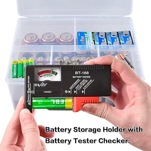 Battery Organizer Holder with Batteries Tester Checker, 120+ Storage Containers - Image 3