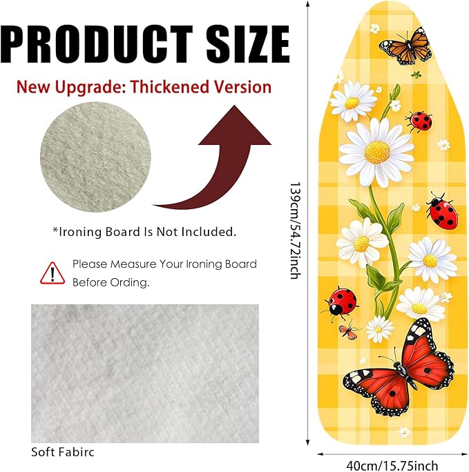 Nuxovilar Ironing Board Cover Needle Cotton 15x54 Inches | Ironing Board Cover - Image 3