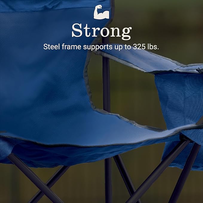 Coleman Portable Camping Chair with 4-Can Cooler, Cushioned Seat & Back with Side Pockets & Cup Holder, Carry Bag Included, Great for Camping, Tailgating, Firepits, Patio, & More - Image 4
